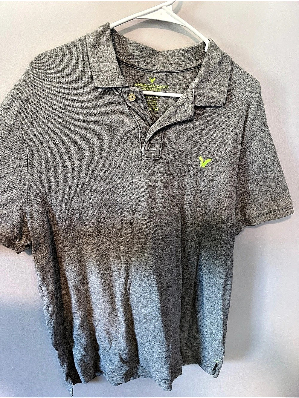 American Eagle Outfitters Classic Fit Polo Men's Polo Gray XL
